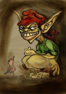 goblin & bird sketch